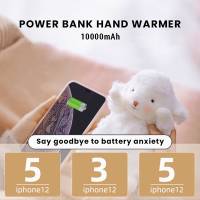 Blijf comfortabel en verbonden met onze kleine schapen Plushie Hand Warmer Power Bank overal