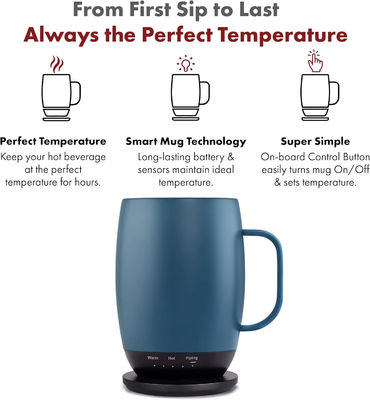 Draagbare digitale stijl fabrieksontwerp zelfverwarmend drinkgoed temperatuur gecontroleerd direct drinken koffiebeker reizen draadloos