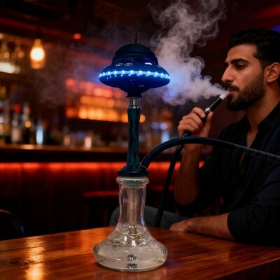 Draagbare draadloze shisha waterpijp met lange batterijduur en levendige RGB-verlichtingseffecten, ideaal voor reizen en buitenactiviteiten