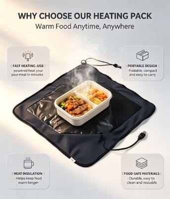 USB powered food heating bag with flexible wrapping design and food grade materials providing steady gentle heating for packed meals USB powered food heating bag with flexible wrapping design and food grade materials providing steady gentle heating for packed meals USB powered food heating bag with flexible wrapping design and food grade materials providing steady gentle heating for packed meals