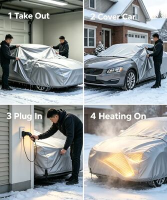Flexibele auto verwarmingshoes die verwarming en bescherming biedt tegen sneeuw, vorst en vriestemperaturen voor diverse voertuigtypes