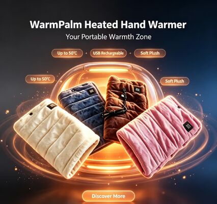 Draagbare USB Elektrische Verwarmde Handwarmer 3 Instelbare Temperaturen Max 50°C Zachte Flanellen Oplaadbare Handverwarmingszak Winter Buiten Warm Cadeau