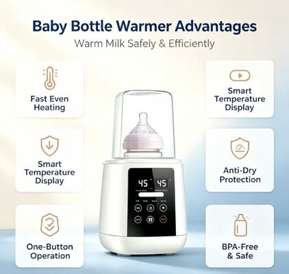 Gebruiksvriendelijke babyflessenwarmer met instelbare temperatuurinstellingen die voldoet aan de behoeften van professionele kinderopvangaanbieders