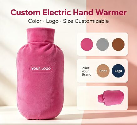 Bucket-vormige oplaadbare handwarmer, kristal Ultra Soft stof, instelbare temperatuur, DC opladen Draagbare elektrische verwarmde handtas, Custom kleur OEM ODM