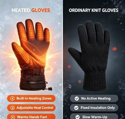 Elektrisch verwarmde handschoenen, op batterijen werkende 5V verwarmingshandschoenen met grafeenplaat, 40-65℃ instelbare winddichte waterdichte thermische warme handschoenen voor skiën, fietsen, kamperen, werken