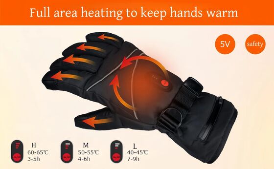 Batterij-aangedreven Elektrische Verwarmde Handschoenen Grafeen Thermische Verwarmingshandschoenen 40-65℃ Verstelbare Winddichte Waterdichte Verwarmde Handwarmers Unisex Winterhandschoenen voor Skiën, Fietsen, Motorrijden, Buitensporten