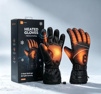 Graphene Plaat Elektrische Warme Handschoenen 5V Batterij-Aangedreven Thermische Verwarmingshandschoenen, Verstelbare Temperatuur Winddicht Waterdichte Verwarmde Handwarmers voor Buitensporten Skiën Fietsen