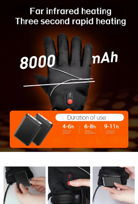 Batterij-aangedreven Elektrische Verwarmde Handschoenen Grafeen Thermische Verwarmingshandschoenen 40-65℃ Verstelbare Winddichte Waterdichte Verwarmde Handwarmers Unisex Winterhandschoenen voor Skiën, Fietsen, Motorrijden, Buitensporten