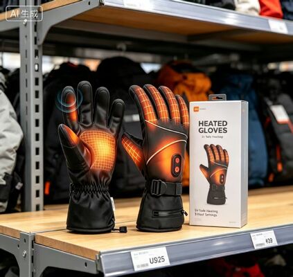 Batterij-aangedreven Elektrische Verwarmde Handschoenen Grafeen Thermische Verwarmingshandschoenen 40-65℃ Verstelbare Winddichte Waterdichte Verwarmde Handwarmers Unisex Winterhandschoenen voor Skiën, Fietsen, Motorrijden, Buitensporten
