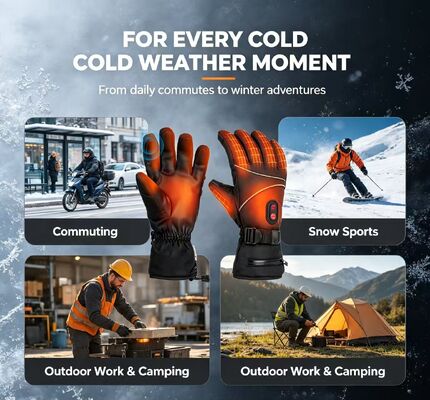 Batterij-aangedreven Elektrische Verwarmde Handschoenen Grafeen Thermische Verwarmingshandschoenen 40-65℃ Verstelbare Winddichte Waterdichte Verwarmde Handwarmers Unisex Winterhandschoenen voor Skiën, Fietsen, Motorrijden, Buitensporten