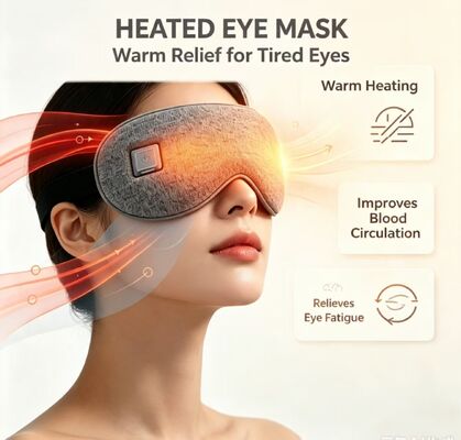 Elektrisch Verwarmd Oogmasker Ingebouwde Koolstofvezel Verwarmingsplaat, Zachte Binnenvoering Isolatie Katoen Warm Oogmasker, 1000mAh Draagbaar Verstelbare Temp Verwarmend Oogmasker om Vermoeide Ogen te Verzachten