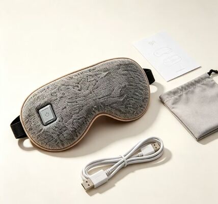 Unisex verwarmd oogmasker, USB oplaadbaar zacht gebreide stof thermisch oogmasker, instelbare temperatuur Warm Compress oogmasker om oogvermoeidheid te verlichten voor mannen Vrouwen Thuis kantoor Reizen