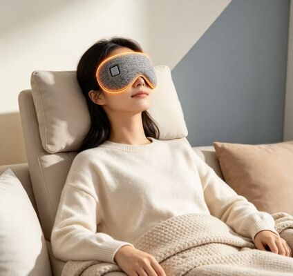 Unisex verwarmd oogmasker, USB oplaadbaar zacht gebreide stof thermisch oogmasker, instelbare temperatuur Warm Compress oogmasker om oogvermoeidheid te verlichten voor mannen Vrouwen Thuis kantoor Reizen