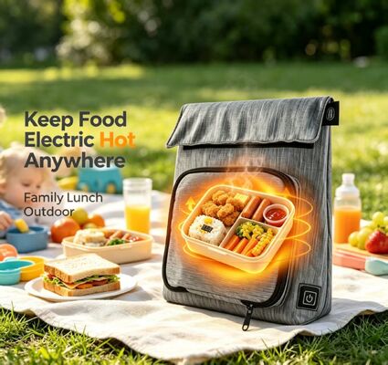 USB-verwarmingslunchsaag van polyestervezel, waterdichte lekkagebestendige voedselverwarmer, verwijderbare wasbare verwarmingseenheid,50-59°C,temperatuurregeling van 3 niveaus voor het verwarmen van maaltijden onderweg