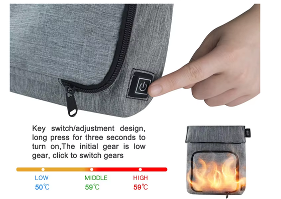 Multi-maaltijd compatibele elektrische lunchverwarmingsaag, USB waterdichte voedselverwarmer bevat verschillende soorten voedsel, 3-niveau 50-59°C temperatuurcontrole, wasbaar verwijderbaar opladen lekbestendig voor buitenreizen