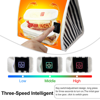 Portable Heated Lunch Bag USB Powered, Rapid Heating Electric Food Warmer with 3 Temperature Modes, Lightweight 0.295KG Thermal Tote for Office, School & Outdoor