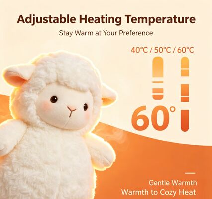 Warm Sheep oplaadbare handwarmer, 3-Niveau 40-50-60°C instelbare temperatuur, 6-8H Langdurige draagbare zakverwarmer,Polyestervezel winterverwarming