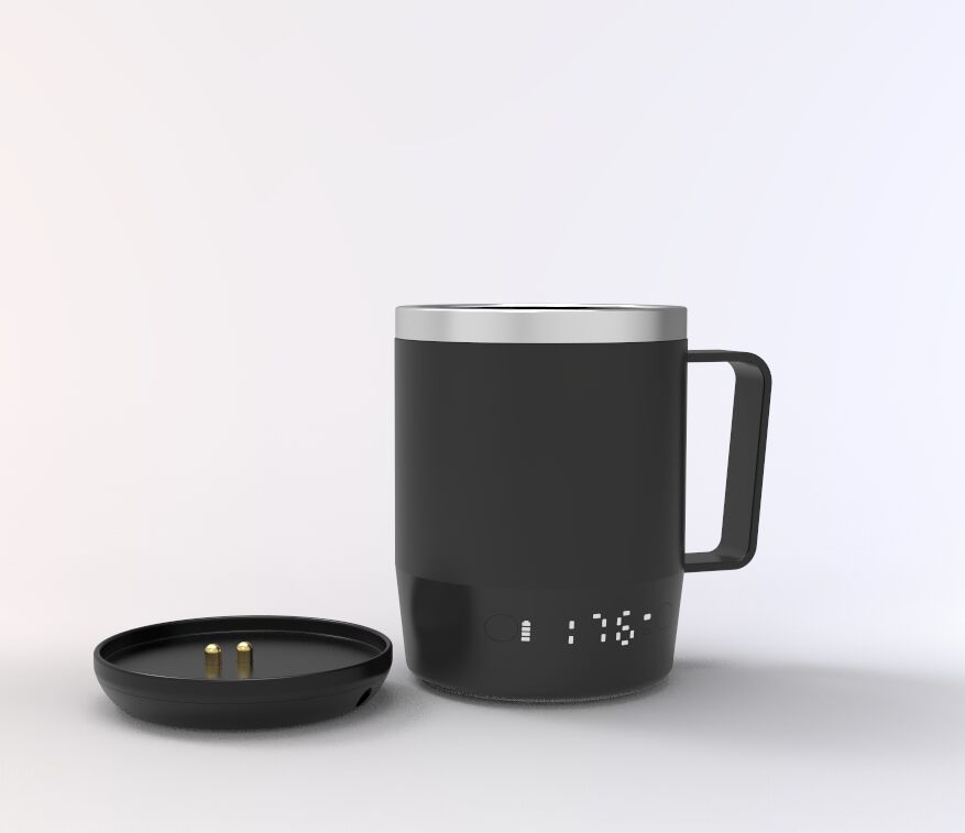 Portable Smart Mug With Digital Temperature Control Rechargeable Battery Led Display And Spill Resistant Lid For Convenient
