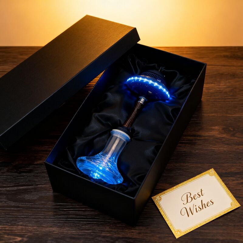 Draagbare draadloze shisha waterpijp met lange batterijduur en levendige RGB-verlichtingseffecten, ideaal voor reizen en buitenactiviteiten