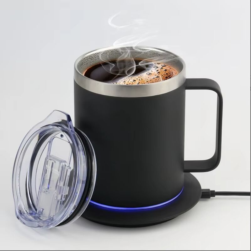 Groothandel Draagbare zelfverwarming mok 5000 MAh Batterij 18 oz Koffiewarmer Oplaadbare zelfverwarming reis mok voor kantoor