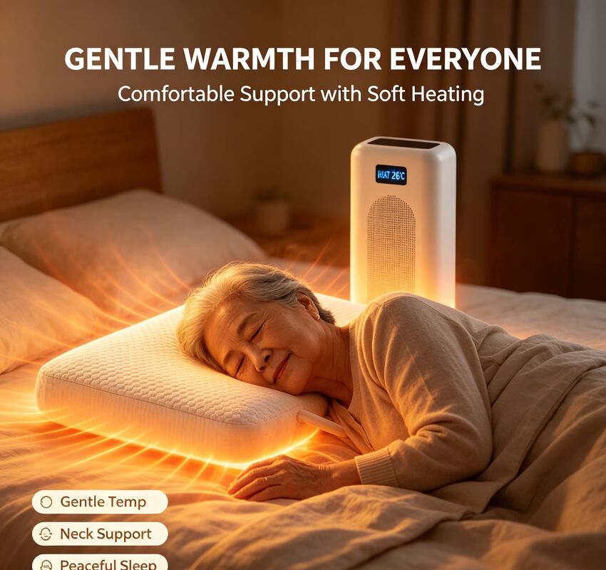 Elektrisch verwarmingskussen compact en gemakkelijk te plaatsen kussen met automatische temperatuurregeling voor comfortabele rust en slaap