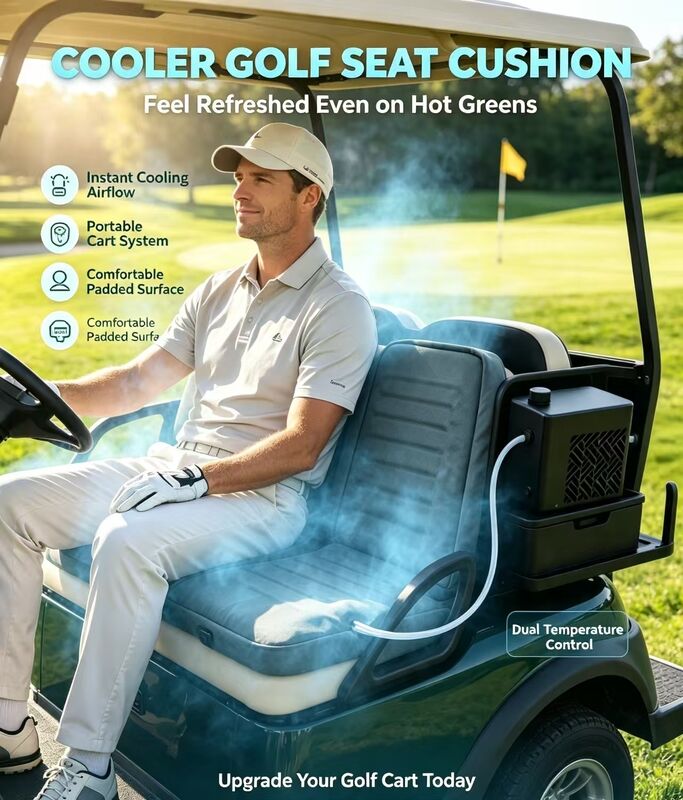Zachte en duurzame golfverwarmingspad voor golfwagenstoelen met verwarmings- en koelfuncties met oververwarmingsbescherming voor langere tijd buiten