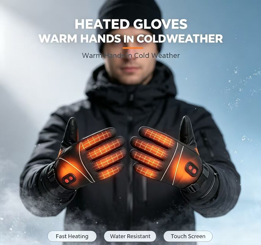 Graphene Plaat Elektrische Warme Handschoenen 5V Batterij-Aangedreven Thermische Verwarmingshandschoenen, Verstelbare Temperatuur Winddicht Waterdichte Verwarmde Handwarmers voor Buitensporten Skiën Fietsen