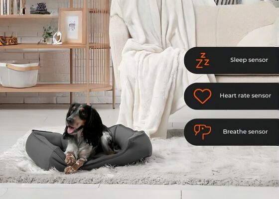 OEM Smart Dog Bed Met Gezondheid Monitoring, APP Track Slaap/Hart/Ademhaling Voor Puppy Senior Dog Gemoedsrust