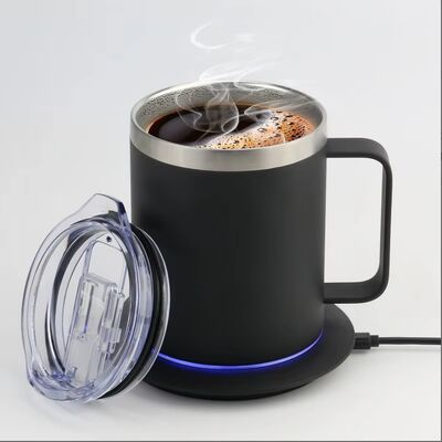 Groothandel Draagbare zelfverwarming mok 5000 MAh Batterij 18 oz Koffiewarmer Oplaadbare zelfverwarming reis mok voor kantoor