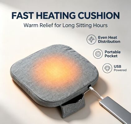 Grafeen verwarmde stoel kussen 45×45cm 3cm dik linnen katoen USB 3-snelheid temperatuur aanpassing verwarmingspad voor thuis auto kantoor Warm middel bilsteun