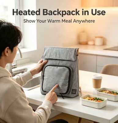 On-The-Go-Voedselverwarmingsoplossing voor USB-waterdichte verwarmde lunchverwarmer, verwijderbaar voor opladen en volledig wasbaar, lekkagebestendige 3-niveau 50-59°C-warmte voor reizen, school en picknick