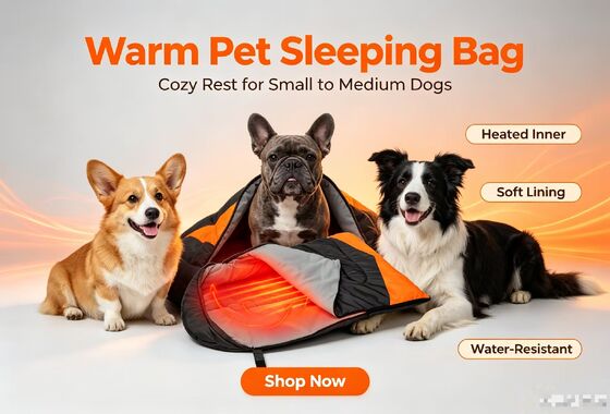Waterbestendige en krasbestendige verwarmde slaapzak voor honden, 3-niveaus temperatuurverstelbare duurzame polyester huisdier slaapzak voor meerdere hondenrassen, holle katoenen fitting voor wintersneeuwwind