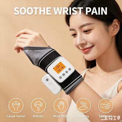 Verwarmde Vibratie Polstherapie Beschermer | 3 Warmte- & Tijdsmodi, 3000mAh USB Oplaadbare Verwarmende Polsondersteuning Brace voor Pijnlijke Polsen, Tendinitis & Artritis Verlichting