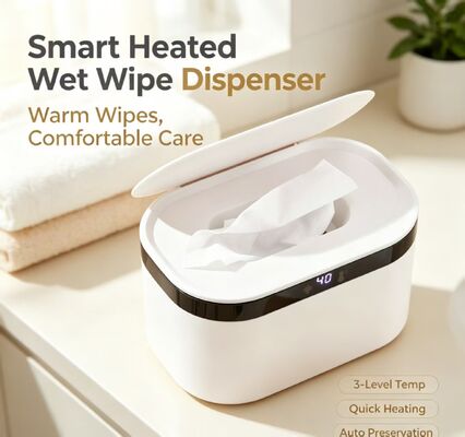 Intelligente verwarmde natte wip dispenser PP siliconen touch control verstelbare temperatuur draagbare baby natte wip warmer