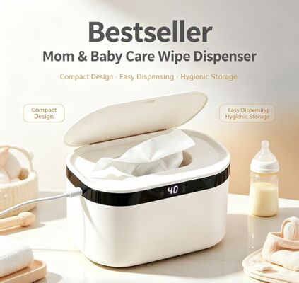 Draagbare Slimme Babydoekjes Warmer, Draagbare Touch Control Babydoekjes Warmer voor Babyverzorging, Instelbare Temperatuur, PP & Siliconen, CE FCC RoHS Gecertificeerd